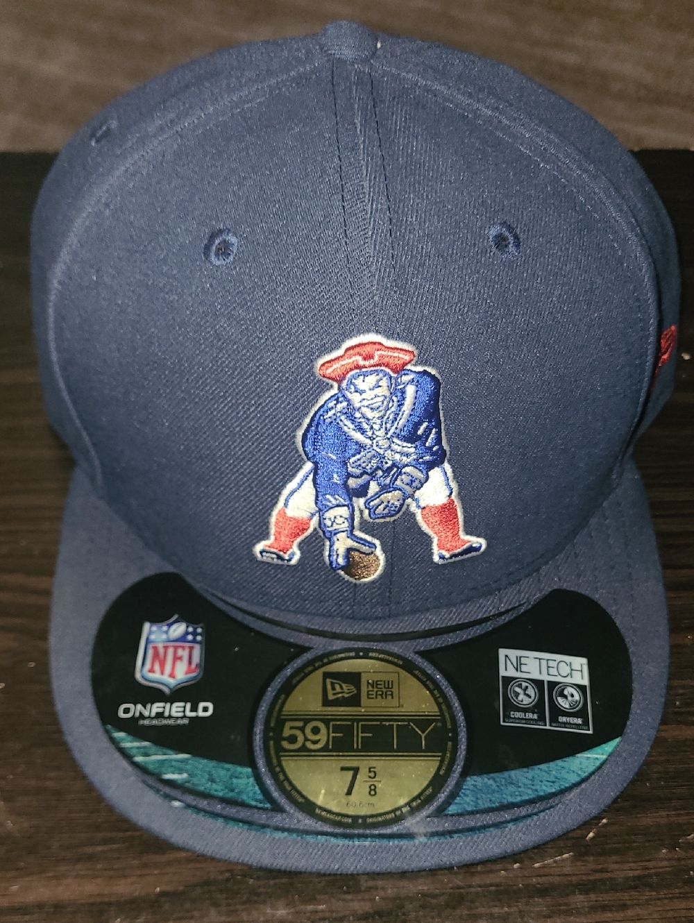 New Era Navy Cap with Red, White & Blue Football Logo